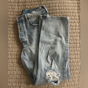 Gap Cheeky Straight High Rise Ripped Jean
